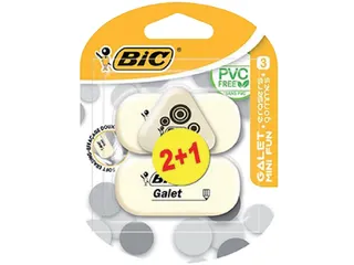 Gum Bic Galet pvc vrij zacht potlood wit blister à 3 stuks - 1