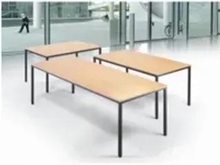 OUTLET Tafel Vierkant 140x70 Cm Rechthoekig Frame Zwart Blad Beuk - 2