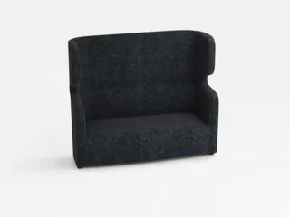 sofa,2-zits,geluidabsorberend,stof donkergrijs,HxBxD 1330x1570x760mm - 1