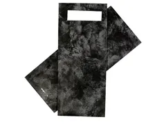 Bestekzakje IEZZY 190x85mm zwart gemarmerd met wit servet 500 stuks