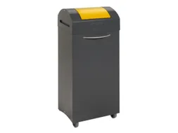 Afvalbak 75 Liter 840x380x320mm Plaatstaal 2 Wielen Klep Geel