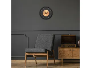 Wandklok NeXtime Retro II 25cm zwart/koper metaal - 5