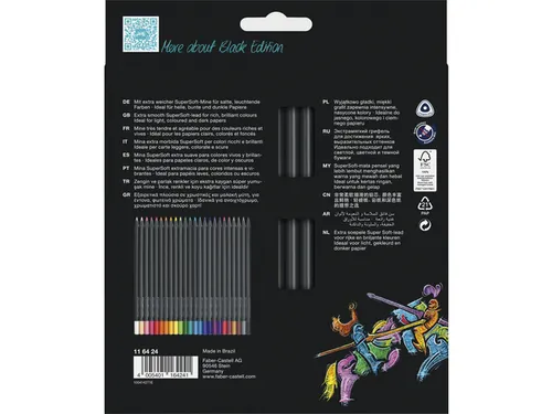 Kleurpotloden Faber-Castell Black Edition in kartonnen etui á 24 stuk