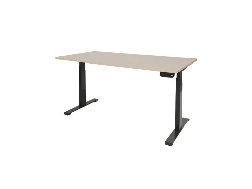 Dextro Plus Zit-sta Bureau Elektrisch 160x80 Lindberg Eiken 25mm Zwart