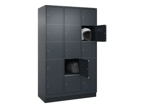 lockerkast,HxBxD 1950x1200x500mm,3x5vakken,vak B 400mm,cil.-slot