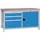 werkbank,HxBxD 860x1500x750mm,onderstel RAL5010,fronten RAL3020