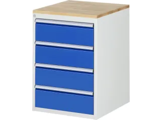 ladekast 825x580x650mm 4laden cilinderslot RAL7035 RAL5010 beuken - 1