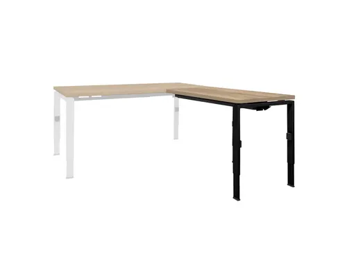 Bureau Linesto N4 aanbouwtafel 120x60cm honey castello 25mm zwart