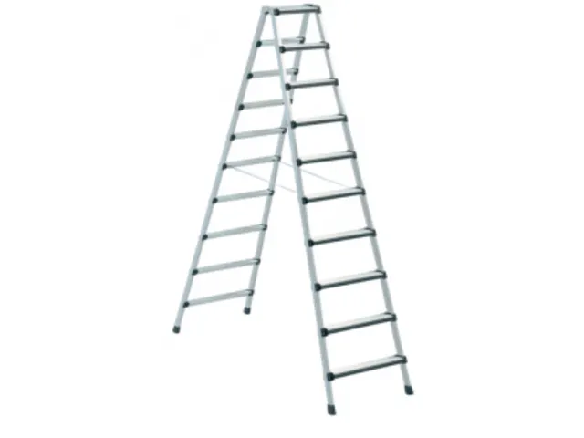 trapladder,NL,beide zijden,2x10treden,m. bekleding,balk L 2,27m