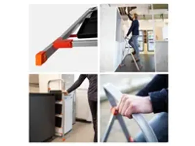 OUTLET Huishoudtrap met hoge beugel 3 treden antislip inklapbaar tot 1