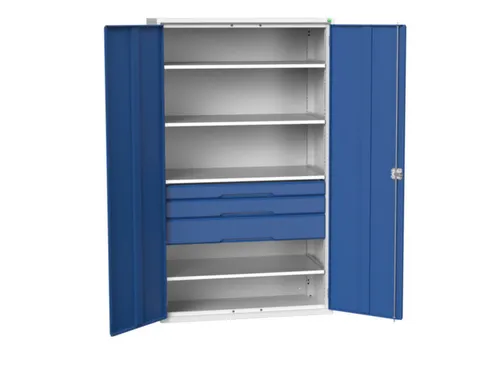 universele kast,HxBxD 2000x1300x550mm,4xStalen bodem,3lade(n)