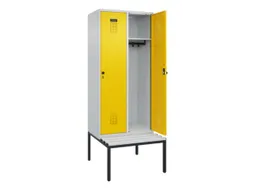locker met bank,HxBxD 2120x800x815mm,2vak,vak B 400mm,draaigrendel