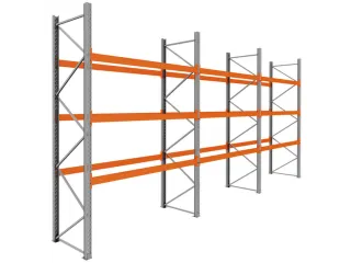 palletstelling,basis+2xaanbouw,HxBxD 3990x8500x1100mm,vakl. 3000kg - 1