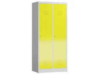garderobekast 1800x800x500mm 2vak klink sokkel romp RAL7035 RAL1018 - 1