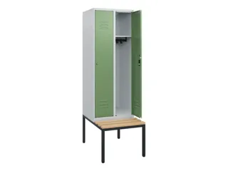 locker met bank,HxBxD 1950x600x815mm,2vak,vak B 300mm,cil.-slot - 2