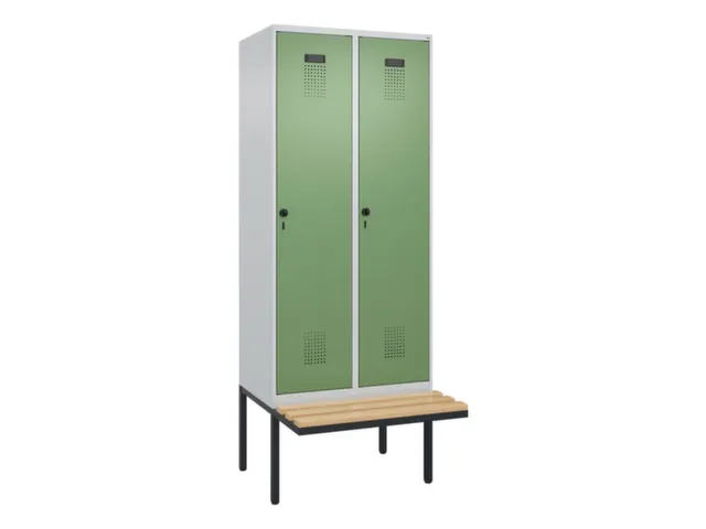 locker met bank,voor scheiding van kleding,HxBxD 2120x800x815mm,2vak