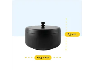 Asbak BRASQ tafelmodel 1 liter met deksel AT700 zwart - 3