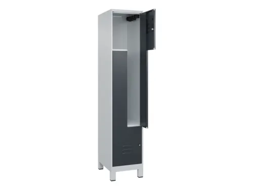 Z-garderobekast,HxBxD 1950x400x500mm,vak B 200/400mm,cil.-slot,voeten