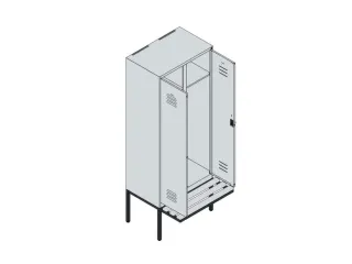 locker voor scheiding van kleding,HxBxD 2120x800x815mm,2vak - 3
