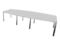 vergadertafel,HxBxD 740x3200x1400mm,vatvormig,MP-lichtgrijs