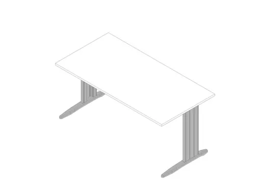bureau,HxBxD 730x1600x800mm,blad wit,C-voet aluminium