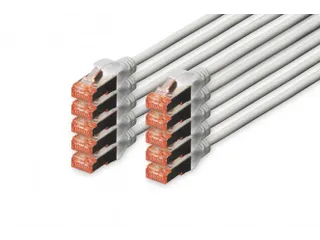 CAT 6 S-FTP patchkabel Cu LSZH AWG 27/7 Lengte 0,5m 10 stuks Grijs - 1