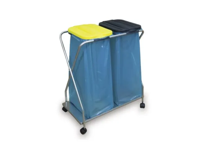 Lichte Afvalverzamelaar 2x70/120 liter 1010x750x500mm Verrijdbaar