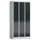 Lockerkast 1800x870x500mm 3x3 vakken cilinderslot, sokkel, RAL7016