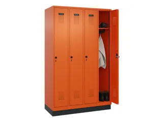 locker,HxBxD 1950x1200x500mm,4vak,vak B 300mm,draaigrendel,sokkel - 1