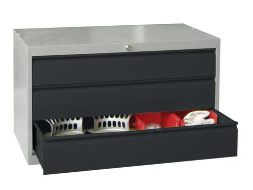 ladekast HxBxD 600x1023x600mm 3laden slot RAL7035 front RAL7016