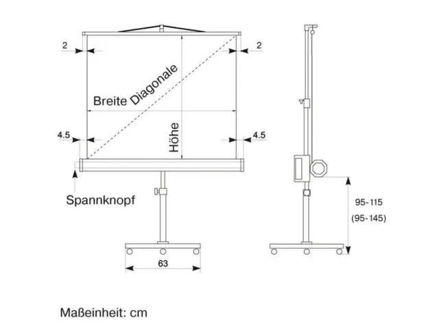 Projectiescherm Met Statief Beeldafmeting 200x200 cm Verrijdbaar