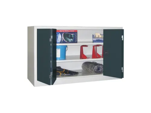 Ruime Vouwdeurkast 1000x1500x500mm 2legborden Ral7035 Front Ral7016