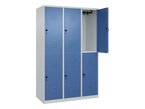 dubbeldekse locker,HxBxD 1850x1200x500mm,3x2vak.,vak B 400mm