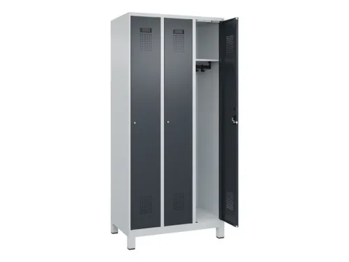 locker,HxBxD 1950x900x500mm,3vak,vak B 300mm,cil.-slot,voeten