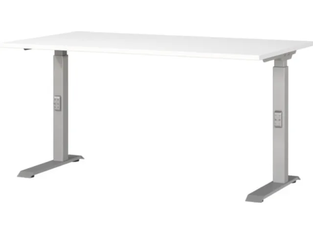 In hoogte verstelbaar bureau,HxBxD 680-910x1400x800mm,blad wit
