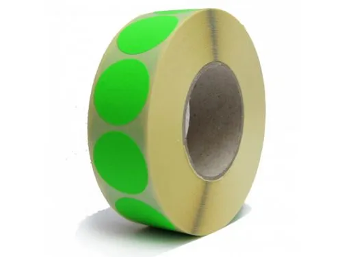 Etiketten Op Rol 50mm Fluor Groen Met Dispenser 500 Stuks