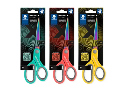 Schaar Staedtler Norix 21cm 3 kleuren assorti rechtshandig