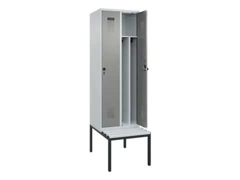 locker met bank,voor scheiding van kleding,HxBxD 2120x600x815mm,2vak