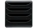 Module de classement Big Box 4 tiroirs Glossy - Noir brillant