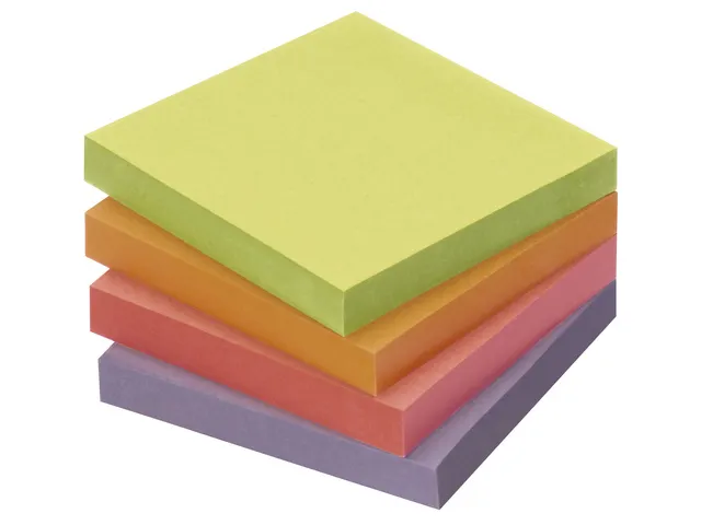 Sticky notes UPM recycled 75x75mm assorti blok 100 vel, doos 8x blok
