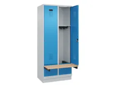 locker met bank,HxBxD 1950x800x815mm,2vak,vak B 400mm,cilinderslot