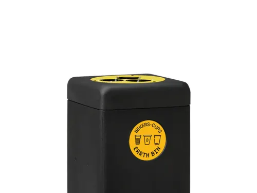 Afvalbak met bekerinzet 60 liter EarthBin Geel Zwart