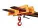 crochet de charge,force 5000kg,p. 2 dents fourche,acier,RAL2000