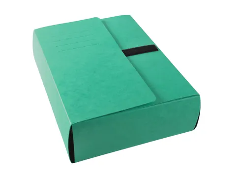 Map met uitrekbare rug in glanskarton 3 kleppen Klittenband sluiting