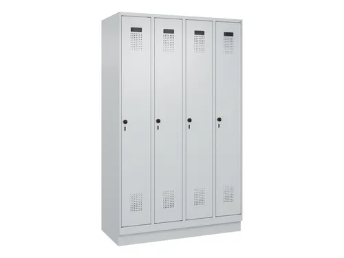 locker,HxBxD 1950x1200x500mm,4vak,vak B 300mm,draaigrendel,sokkel