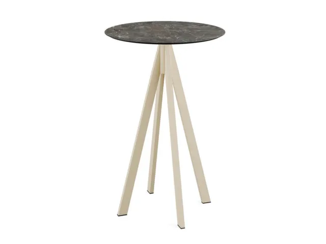 statafel,HxØ 1090x700mm,rond,4voeten zandkleuren