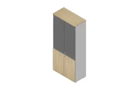 Vitrinekast 2000X900X450Mm Glazen Deur 4Xhouten Vloer Aluminium Eiken