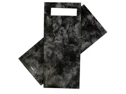 Bestekzakje IEZZY 190x85mm zwart gemarmerd met wit servet 500 stuks