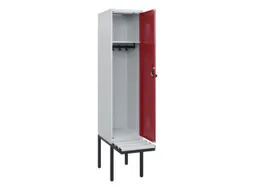 locker met bank,HxBxD 1950x400x815mm,1vak,vak B 400mm,draaigrendel