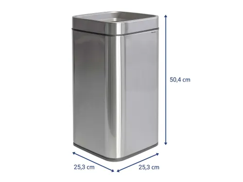 9502594 Afvalbak MAULprime 25L edelstaal 25.1x25.1x49.2cm zilver